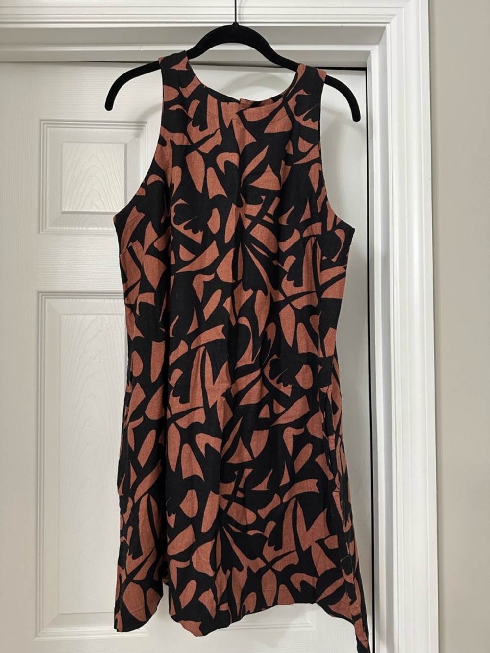 a new day Black and Rust Graphic Sleeveless Dress